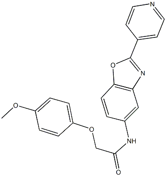 2-(4-methoxyphenoxy)-N-[2-(4-pyridinyl)-1,3-benzoxazol-5-yl]acetamide Structure