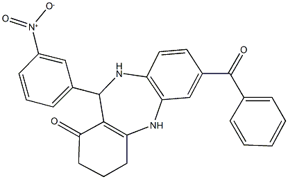 7-benzoyl-11-{3-nitrophenyl}-2,3,4,5,10,11-hexahydro-1H-dibenzo[b,e][1,4]diazepin-1-one Structure