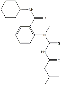 N-cyclohexyl-2-(methyl{[(3-methylbutanoyl)amino]carbothioyl}amino)benzamide Structure