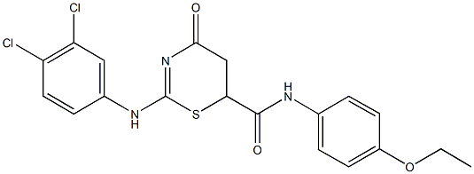 2-(3,4-dichloroanilino)-N-(4-ethoxyphenyl)-4-oxo-5,6-dihydro-4H-1,3-thiazine-6-carboxamide 구조식 이미지