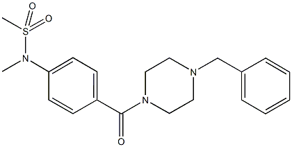 N-{4-[(4-benzyl-1-piperazinyl)carbonyl]phenyl}-N-methylmethanesulfonamide Structure