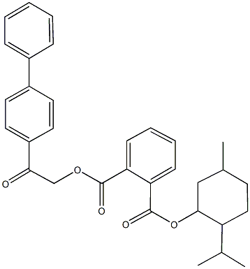 1-(2-[1,1'-biphenyl]-4-yl-2-oxoethyl) 2-(2-isopropyl-5-methylcyclohexyl) phthalate Structure