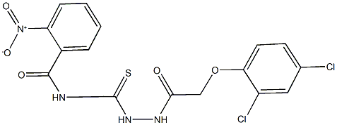 N-({2-[(2,4-dichlorophenoxy)acetyl]hydrazino}carbothioyl)-2-nitrobenzamide 구조식 이미지