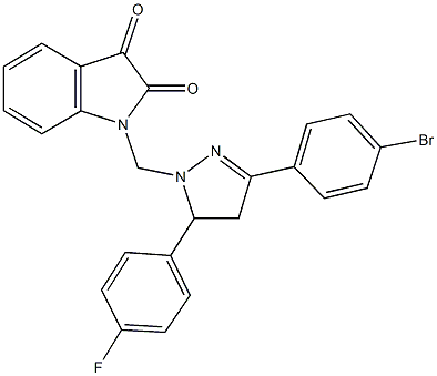 1-{[3-(4-bromophenyl)-5-(4-fluorophenyl)-4,5-dihydro-1H-pyrazol-1-yl]methyl}-1H-indole-2,3-dione Structure