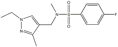 N-[(1-ethyl-3-methyl-1H-pyrazol-4-yl)methyl]-4-fluoro-N-methylbenzenesulfonamide 구조식 이미지