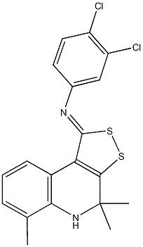 N-(3,4-dichlorophenyl)-N-(4,4,6-trimethyl-4,5-dihydro-1H-[1,2]dithiolo[3,4-c]quinolin-1-ylidene)amine 구조식 이미지