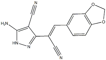 5-amino-3-[2-(1,3-benzodioxol-5-yl)-1-cyanovinyl]-1H-pyrazole-4-carbonitrile Structure