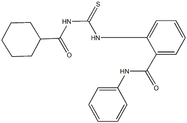 2-({[(cyclohexylcarbonyl)amino]carbothioyl}amino)-N-phenylbenzamide 구조식 이미지