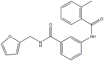 N-(3-{[(2-furylmethyl)amino]carbonyl}phenyl)-2-methylbenzamide 구조식 이미지