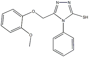 5-[(2-methoxyphenoxy)methyl]-4-phenyl-4H-1,2,4-triazole-3-thiol 구조식 이미지