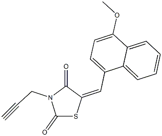 5-[(4-methoxy-1-naphthyl)methylene]-3-prop-2-ynyl-1,3-thiazolidine-2,4-dione 구조식 이미지