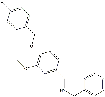 N-{4-[(4-fluorobenzyl)oxy]-3-methoxybenzyl}-N-(3-pyridinylmethyl)amine 구조식 이미지