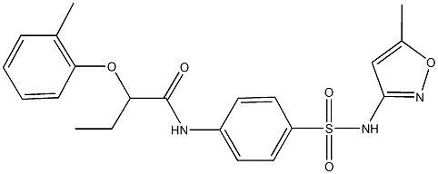 N-(4-{[(5-methyl-3-isoxazolyl)amino]sulfonyl}phenyl)-2-(2-methylphenoxy)butanamide 구조식 이미지