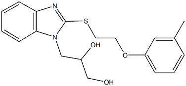 3-(2-{[2-(3-methylphenoxy)ethyl]sulfanyl}-1H-benzimidazol-1-yl)-1,2-propanediol Structure