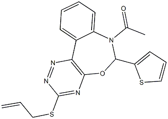 7-acetyl-6-(2-thienyl)-6,7-dihydro[1,2,4]triazino[5,6-d][3,1]benzoxazepin-3-yl allyl sulfide 구조식 이미지