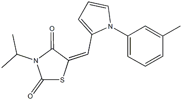 3-isopropyl-5-{[1-(3-methylphenyl)-1H-pyrrol-2-yl]methylene}-1,3-thiazolidine-2,4-dione Structure