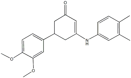 5-(3,4-dimethoxyphenyl)-3-(3,4-dimethylanilino)-2-cyclohexen-1-one Structure