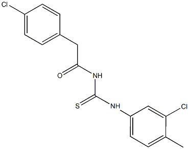 N-(3-chloro-4-methylphenyl)-N'-[(4-chlorophenyl)acetyl]thiourea 구조식 이미지