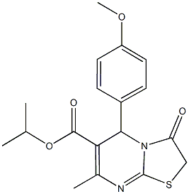 1-methylethyl 7-methyl-5-[4-(methyloxy)phenyl]-3-oxo-2,3-dihydro-5H-[1,3]thiazolo[3,2-a]pyrimidine-6-carboxylate 구조식 이미지