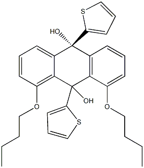 1,8-dibutoxy-9,10-di(2-thienyl)-9,10-dihydro-9,10-anthracenediol 구조식 이미지