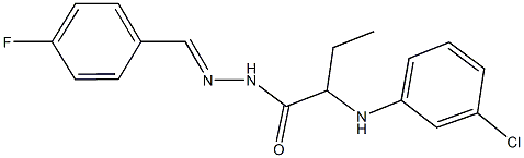 2-(3-chloroanilino)-N'-(4-fluorobenzylidene)butanohydrazide Structure