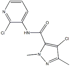 4-chloro-N-(2-chloro-3-pyridinyl)-1,3-dimethyl-1H-pyrazole-5-carboxamide Structure