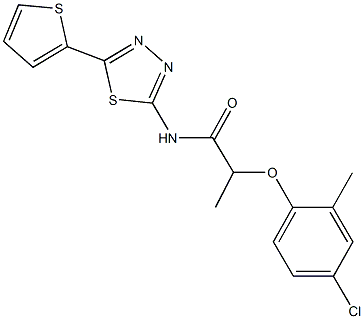 2-(4-chloro-2-methylphenoxy)-N-(5-thien-2-yl-1,3,4-thiadiazol-2-yl)propanamide 구조식 이미지