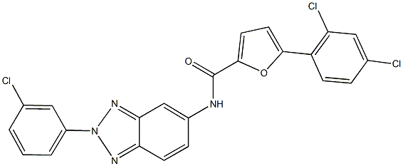 N-[2-(3-chlorophenyl)-2H-1,2,3-benzotriazol-5-yl]-5-(2,4-dichlorophenyl)-2-furamide Structure