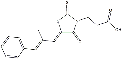 3-[5-(2-methyl-3-phenylprop-2-enylidene)-4-oxo-2-thioxo-1,3-thiazolidin-3-yl]propanoic acid 구조식 이미지