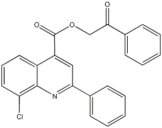 2-oxo-2-phenylethyl 8-chloro-2-phenyl-4-quinolinecarboxylate 구조식 이미지