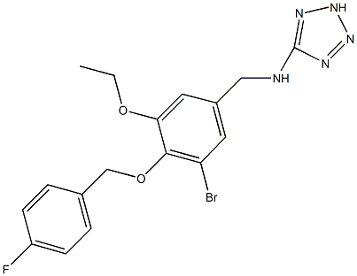 N-{3-bromo-5-ethoxy-4-[(4-fluorobenzyl)oxy]benzyl}-N-(2H-tetraazol-5-yl)amine Structure