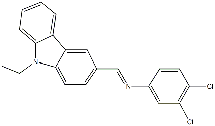 N-(3,4-dichlorophenyl)-N-[(9-ethyl-9H-carbazol-3-yl)methylene]amine 구조식 이미지