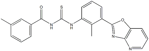 N-(3-methylbenzoyl)-N'-(2-methyl-3-[1,3]oxazolo[4,5-b]pyridin-2-ylphenyl)thiourea 구조식 이미지