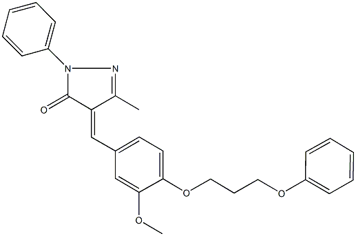 4-[3-methoxy-4-(3-phenoxypropoxy)benzylidene]-5-methyl-2-phenyl-2,4-dihydro-3H-pyrazol-3-one 구조식 이미지