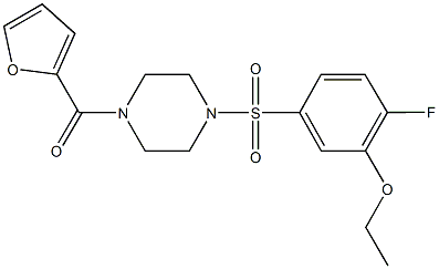 ethyl 2-fluoro-5-{[4-(2-furoyl)-1-piperazinyl]sulfonyl}phenyl ether Structure