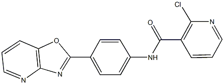 2-chloro-N-(4-[1,3]oxazolo[4,5-b]pyridin-2-ylphenyl)nicotinamide Structure