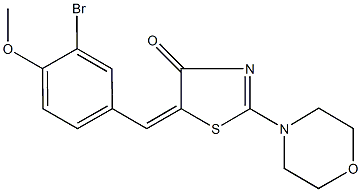 5-(3-bromo-4-methoxybenzylidene)-2-(4-morpholinyl)-1,3-thiazol-4(5H)-one 구조식 이미지