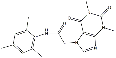 2-(1,3-dimethyl-2,6-dioxo-1,2,3,6-tetrahydro-7H-purin-7-yl)-N-mesitylacetamide 구조식 이미지