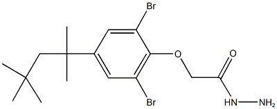 2-[2,6-dibromo-4-(1,1,3,3-tetramethylbutyl)phenoxy]acetohydrazide 구조식 이미지