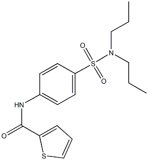 N-{4-[(dipropylamino)sulfonyl]phenyl}thiophene-2-carboxamide 구조식 이미지