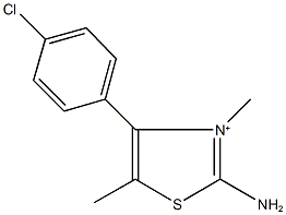 2-amino-4-(4-chlorophenyl)-3,5-dimethyl-1,3-thiazol-3-ium 구조식 이미지
