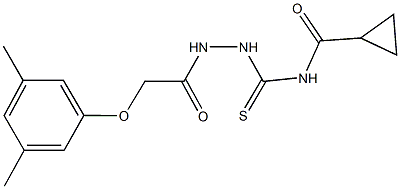 N-({2-[(3,5-dimethylphenoxy)acetyl]hydrazino}carbothioyl)cyclopropanecarboxamide Structure