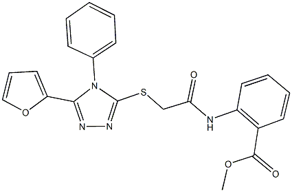 methyl 2-[({[5-(2-furyl)-4-phenyl-4H-1,2,4-triazol-3-yl]sulfanyl}acetyl)amino]benzoate Structure