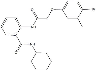 2-{[(4-bromo-3-methylphenoxy)acetyl]amino}-N-cyclohexylbenzamide 구조식 이미지