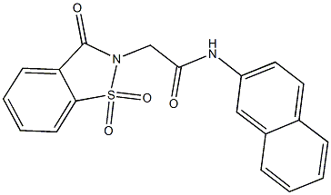 2-(1,1-dioxido-3-oxo-1,2-benzisothiazol-2(3H)-yl)-N-(2-naphthyl)acetamide 구조식 이미지