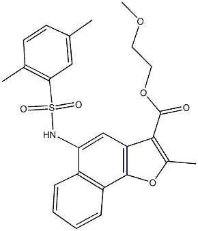 2-methoxyethyl 5-{[(2,5-dimethylphenyl)sulfonyl]amino}-2-methylnaphtho[1,2-b]furan-3-carboxylate Structure