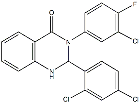 3-(3-chloro-4-fluorophenyl)-2-(2,4-dichlorophenyl)-2,3-dihydro-4(1H)-quinazolinone 구조식 이미지