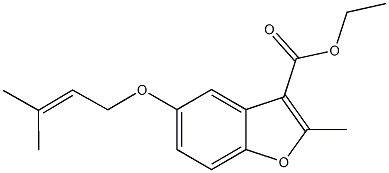 ethyl 2-methyl-5-[(3-methyl-2-butenyl)oxy]-1-benzofuran-3-carboxylate 구조식 이미지