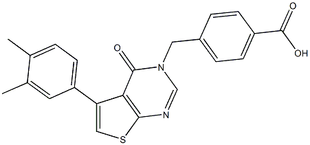 4-[(5-(3,4-dimethylphenyl)-4-oxothieno[2,3-d]pyrimidin-3(4H)-yl)methyl]benzoic acid 구조식 이미지