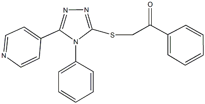 1-phenyl-2-{[4-phenyl-5-(4-pyridinyl)-4H-1,2,4-triazol-3-yl]sulfanyl}ethanone 구조식 이미지